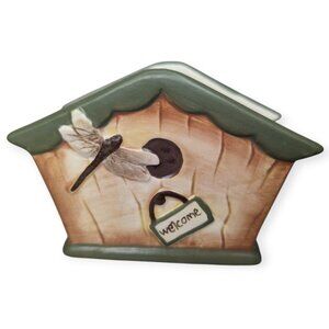 Boston Warehouse Trading Co Naturewood Sweetener Packet Holder Ceramic Birdhouse